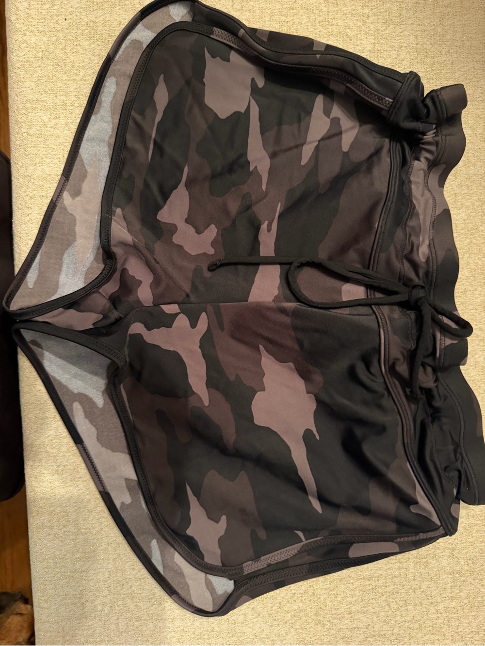 Athleta Women's Camo Swim Shorts in Black and Gray